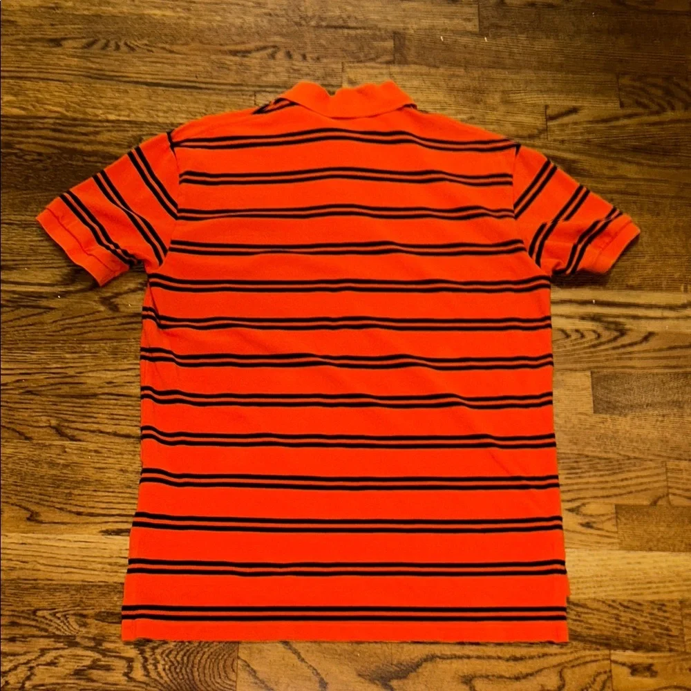 Ralph Lauren Men’s Medium Orange Golf Polo with Black Stripes